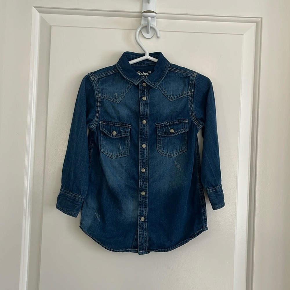 Rebel by Primark jean button down shirt size 2/3